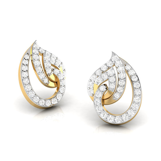 Ouros Jewels Party Wear Tiny Trinity Round Diamond Stud Earring, 14 Kt at  Rs 11258.47/pair in Surat